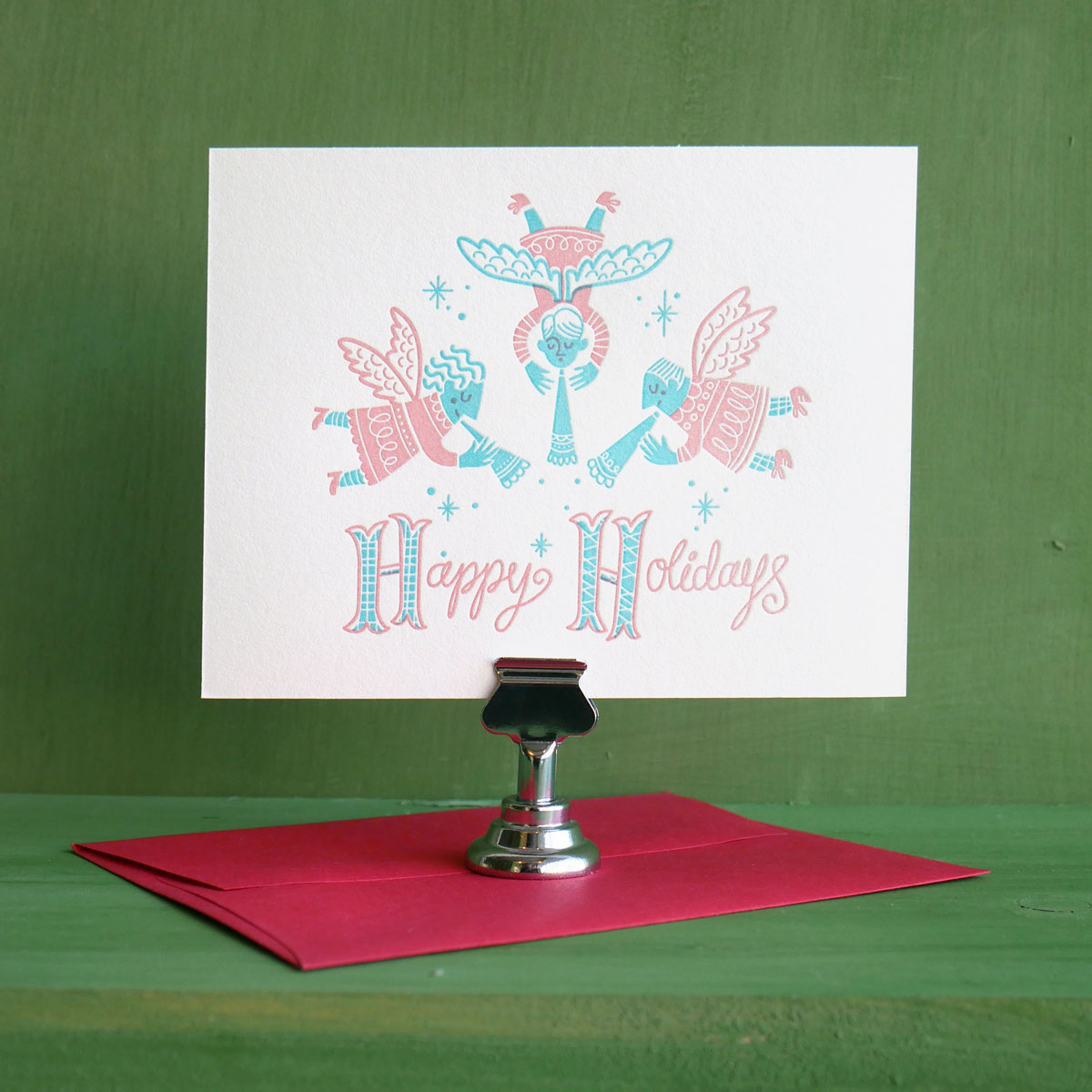 Happy Holidays Flat Letterpress Card