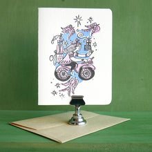 Load image into Gallery viewer, Motorcycle Merry Christmas Letterpress Card
