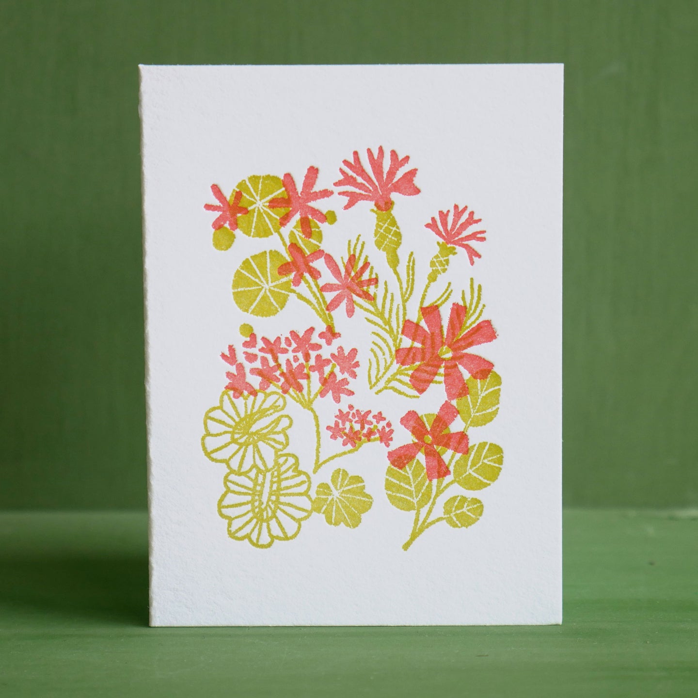 Spring Flowers, Mini Letterpress Card